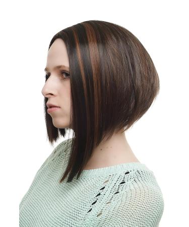 WIG ME UP SA035-2H30 Ladies Wig - Black Red-Brown Streaked Medium Length Straight Hair - International Shipping Available - Buy Online on SooperMarket.com