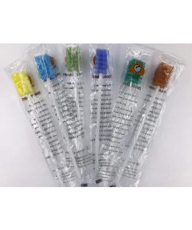 KEYWAYCARE Disposable Oral Swabs - 360 Pcs Individually Wrapped Sponge Toothettes for Dental Care - Zigzag Wave Shaped, 6 Color Multi-Color Soft Foam Swabsticks - Buy Online on SooperMarket.com