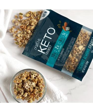 Ratio Keto Friendly Coconut Almond Granola 8 oz - Pack of 5 | Low Carb, High Protein Snack - Buy Online on SooperMarket.com