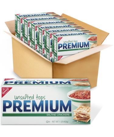 Premium Unsalted Tops Saltine Crackers, 12 - 16 Ounce Boxes (Pack of 12)