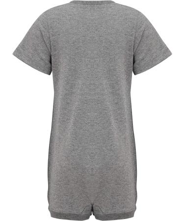Kaycey Special Needs Popper Vest Short Sleeve Bodysuit 11-12 Years Grey | Adaptive Clothing for Children | Supersoft Cotton Elastane Fabric - Buy Online on SooperMarket.com
