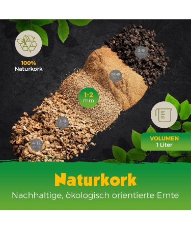 High-Quality 1 Liter Fine Cork Granulate (1-2 mm) for Terrariums Reptile Substrate and Model Building Decoration - Buy Online on SooperMarket.com