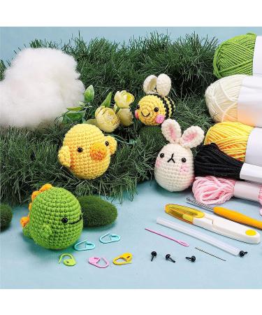 OPOUNT Beginner Crochet Kit - Complete Crochet Set for Adults and Kids - Make 4 PCS Animals - Step-by-Step Instruction and Video Tutorial - Buy Online on SooperMarket.com