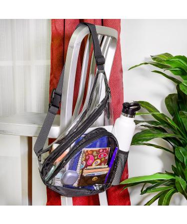 Medium Clear Sling Bag - Transparent Crossbody Backpack for Concerts, Festivals, and Events | Stadium Approved Purse and Fanny Pack Alternative | Ideal for Travel and Outdoor Activities - Buy Online on SooperMarket.com