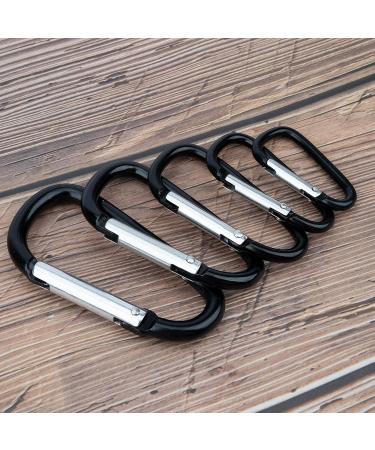 Temlum Aluminum Carabiner Hooks - D Shape Clip with Snapping Lock for Camping Hiking & Travel - 10 Pack (5.8 cm/2.3 in Black) - Buy Online on SooperMarket.com