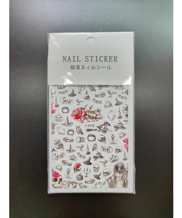 Kalolary 12 Sheets Halloween Nail Art Stickers Decals DIY Self-Adhesive Nail Sticker Decals Nail Art Tips Stencil Nail Decorations for Halloween Party Include Pumpkin/Bat/Ghost/Witch etc - Buy Online on SooperMarket.com