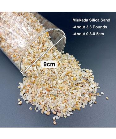 Miukada 3.3 Pounds Coarse Silica Sand  Mini Natural Top Dressing Sand  Mix Plant Soil Cover for Bonsai  Succulent and Cactus|Terrarium  Aquariums and Vase(3.3lb) 3.3lb Silica Sand 0.3-0.5cm 3.3lb Silica Sand 0.3-0.5cm 1 - Buy Online on SooperMarket.com