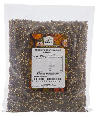 Old India Black Pepper Cracked 6 Mesh 500g 500 g (Pack of 1)