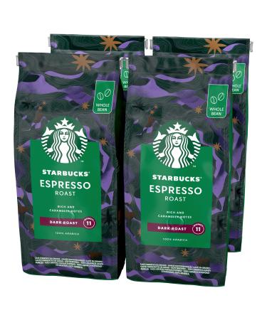 STARBUCKS Espresso Roast Dark Roast Whole Coffee Beans 450 g (Pack of 4) Unflavoured 1.8 kg (Pack of 1)
