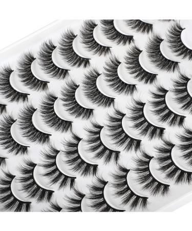 JIMIRE 20 Pairs Mixed Fluffy & Natural Volume False Eyelashes - Wispy Faux Mink Lashes Pack - Buy Online on SooperMarket.com