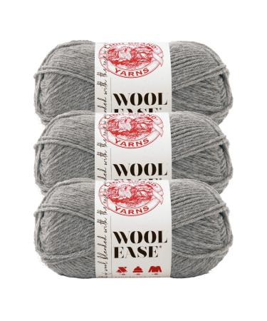 (3 Pack) Lion Brand Yarn Wool-Ease Yarn Grey Heather 3 Pack Grey Heather