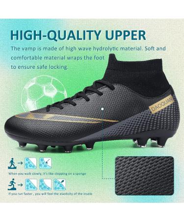 GRESKY Soccer Cleats AG/FG Outdoor Shoes - Black - Size 8 Women/6.5 Men - Buy Online on SooperMarket.com