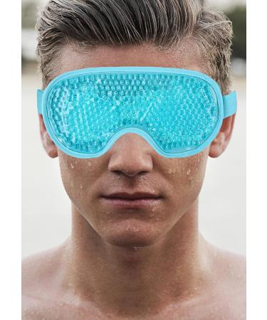 Blue Gel Eye Mask Cooling and Warming Treatment for Tired Puffy Eyes Headaches Hayfever Dry Eyes Reversible Design Silicone Velvet Adjustable Straps - Buy Online on SooperMarket.com