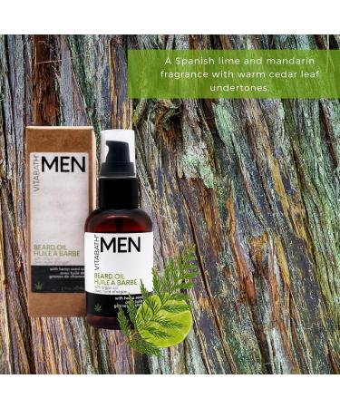 Vitabath Men's Beard Oil - Soothing Hemp & Jojoba Moisturizer for Healthy Hydrated Facial Hair - Lime & Cedarleaf - 2 fl oz - Buy Online on SooperMarket.com