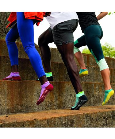 Hidden Comfort No-show Running Socks (4 Pairs) - Men and Women, White, Black, Charcoal, Gray, Medium - Buy Online on SooperMarket.com