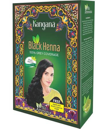 Kangana Black Henna Powder - 100% Grey Coverage | Natural Hair Dye | Pack of 3 - Buy Online on SooperMarket.com