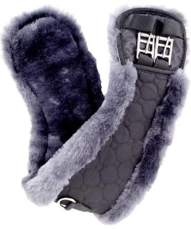 Merauno Lamb Wool Moon Belt - Premium Dressage Saddle Belt Anatomically Designed for Slip Resistance Available in Nature Black Brown Anthracite (70cm) - Buy Online on SooperMarket.com