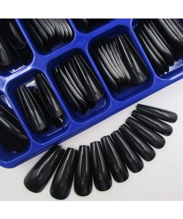 400pc Colored Long Coffin Press on Nails - Glossy Ballerina False Nails for Manicure - Acrylic Nail Design Salon Quality - DIY Nail Art Decor for Women and Girls - Buy Online on SooperMarket.com