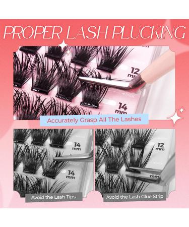 Self Adhesive Lashes Clusters - LASHVIEW Press On Individual Eyelash Extension Kit with Tweezers No Glue Needed - 72pcs 10-16mm (Z02-Pearl) | International Shipping Available - Buy Online on SooperMarket.com
