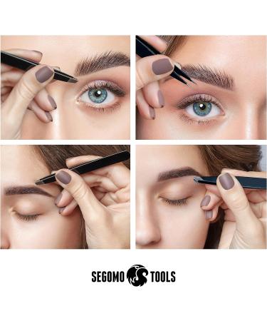 Segomo Tools 4 Piece Tweezer Set for Women - Precision Ingrown Hair Removal Kit with Flat, Angled, Slant & Pointed Tips - TW004 - Buy Online on SooperMarket.com