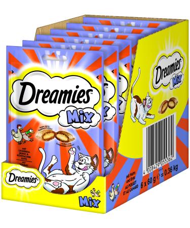 Dreamies Mix cat snacks with chicken & duck crispy on the outside & creamy on the inside 6 x 60g chicken & duck 360 g (1 pack)