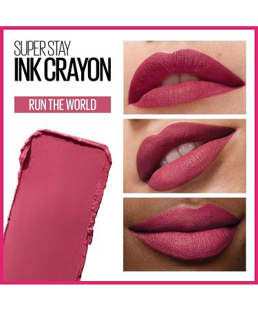 Maybelline Superstay Ink Crayon Matte Lipstick - Long Lasting  Built-In Sharpener  Run The World - 0.04 Oz - Buy Online on SooperMarket.com