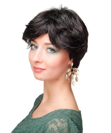 WIG ME UP Ladies Wig | Elegant Black Grey Mottled Short Wig - CM-37-280 for Classic Style - Buy Online on SooperMarket.com