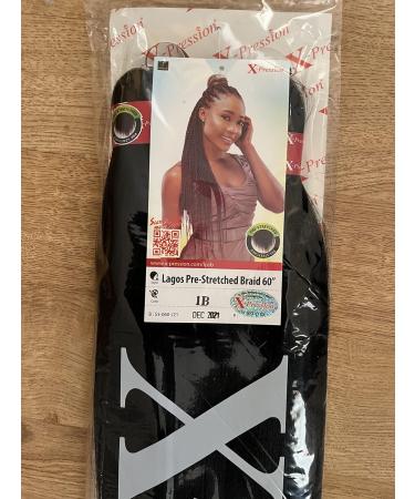 NEW 60 INCH PRE-PULLED XPRESSION LAGOS BRAID PRE-PULLED Hair Extension 60 2Pack (Colour 1B Natural Black) 1B (Natural Black) 60 inches - Buy Online on SooperMarket.com