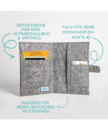 Mother Pass Protective Cover | Felt Organizer for Vaccination Pass Ultrasound Pics & Insurance Card - Loving German Design - Buy Online on SooperMarket.com
