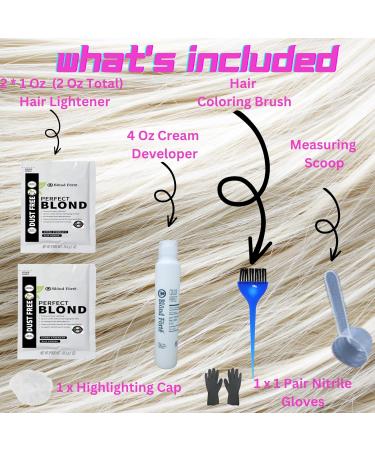 Perfect Blond Hair Dye Toner & Bleaching Powder Kit - 120ml 30 Vol Developer Brush & Gloves - Blond Forte Blue Lightener - Buy Online on SooperMarket.com