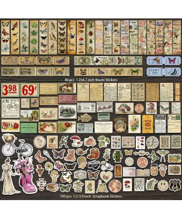 ANERZA 531 PCS Vintage Scrapbooking Supplies Stickers  Aesthetic Scrapbook Paper Art Journaling Kit for Bullet Journals  Ephemera for Junk Journal  Washi Stickers  Cottagecore Decoupage for Adults - Buy Online on SooperMarket.com