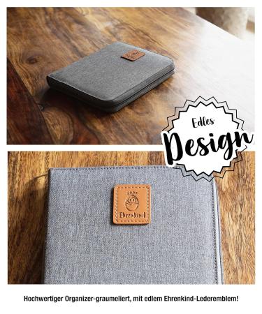 Ehrenkind Maternity Pass Cover | Mother-Child Pass Cover | U-Booklet Bag | Vaccination Record Cover in Gray - Shop Now for International Shipping! - Buy Online on SooperMarket.com