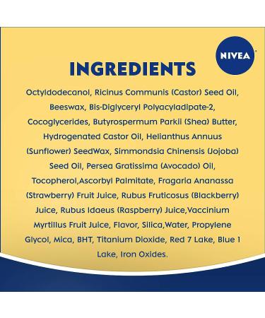 NIVEA Blackberry Tinted Lip Balm Stick 0.17 Oz Pack of 4 - Shea Butter & Jojoba Oil - Buy Online on SooperMarket.com