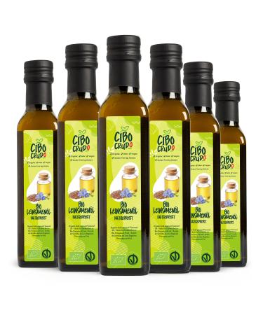 Linseed oil organic cold and pure - 250ml X6.Linseed oil bio rich in unsaturated omega 3 fatty acids antioxidants and calcium.Organic Flaxseed Oil.Linseed oil 250 ml (6 -pack)