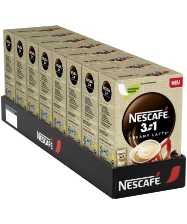 Nescaf 3-in-1 Creamy Latte Beverage powder sticks soluble bean coffee with a camer with a lean milk powder and sugar caffeine-containing 8 x 10 drink powder sticks 15g) 150 g (8 Pack)