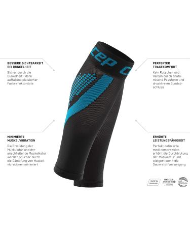 CEP Nighttech Calf Sleeve 2.0 | Reflective Women's Compression Leg Gums | Medi Size LV Black/Green Socks for Ultimate Calf Support - Buy Online on SooperMarket.com