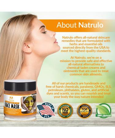Natrulo Turmeric Face Mask - All-Natural Skin Brightening & Detox Clay Mask for Acne Treatment - Boosts Circulation & Removes Toxins - Shop Internationally - Buy Online on SooperMarket.com