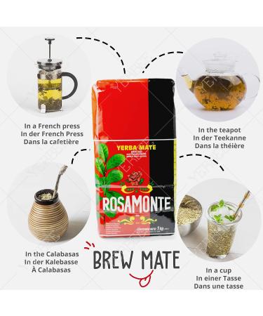 Yerba Mate Rosamonte Traditional 0.5kg Stainless Steel Tea Set | Kalebasse & Bombilla - Premium Mate Experience - Buy Online on SooperMarket.com