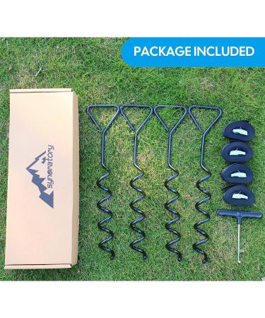 Synoratory Heavy Duty Trampoline Stakes Anchors Kit - Galvanized Steel, High Wind Resistance - Fits 15ft, 14ft, 12ft, 10ft Trampolines - 15.8inch Ground Anchors - Black Trampoline Accessories - Buy Online on SooperMarket.com