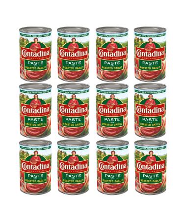 Contadina Tomato Paste with Roasted Garlic 12 Pack 6 oz Can Red