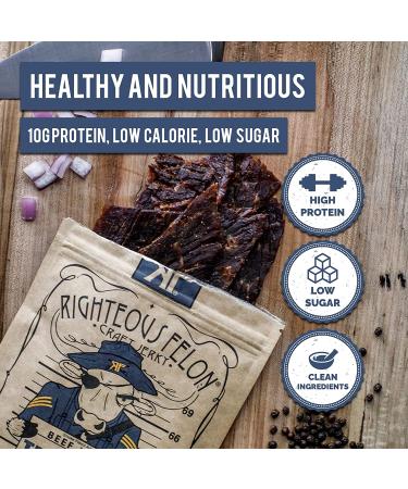 Righteous Felon Truffle-O-Soldier Beef Jerky - All-Natural, Locally Sourced, High-Protein Snack - 2oz (Pack of 3) - Buy Online on SooperMarket.com