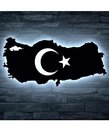 Leon Foil Turkey Card - Turkish Coat of Arms LED Night Light & Decoration | RGB Star & Crescent Moon | Perfect Gift for Birthdays & Parties - Buy Online on SooperMarket.com