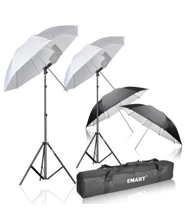 Emart Photo Studio Double Off Camera Speedlight Flash Umbrella Kit, Shoemount E-Type Brackets for Photography