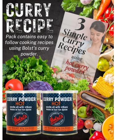 Bolst's Hot Curry Powder Tin (2 x 425g) with Recipe Leaflet - Perfect for Delicious Curry Dishes | Ideal for Homeowners & Caterers - Buy Online on SooperMarket.com