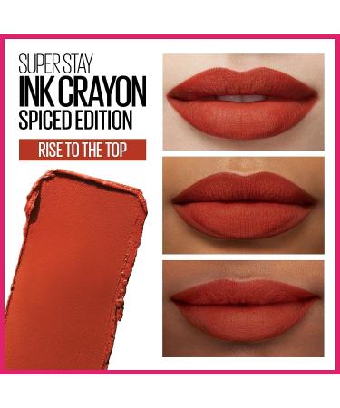 Maybelline Super Stay Ink Crayon Lipstick - Rise To The Top, Burnt Sienna | Longwear Matte Lip Crayon with Sharpener | 8Hrs Wear (1 Count) - Buy Online on SooperMarket.com