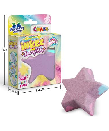Buy INKEE FOAMY STAR Children's Bath Bomb - Blueberry Aroma | 70g Star-Shaped Creamy Bath Ball for Kids - Buy Online on SooperMarket.com