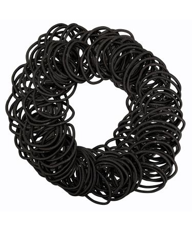 Iconikal Simple Pampering Non-Metal Elastic Hair Ties Bulk Pack - Black 180-Count | 4mm Thick - Buy Online on SooperMarket.com