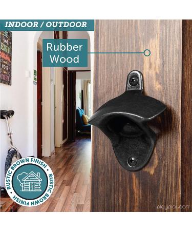 Play Platoon Rustic Brown Wood Hook and Ring Game with Bottle Opener and Magnetic Cap Catch - Adult Ring Toss Game - Buy Online on SooperMarket.com