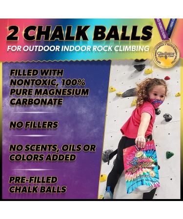 2 Pack Refillable Chalk Balls for Rock Climbing, Gymnastics, Weightlifting - 200g Workout Chalk for Hands - Buy Online on SooperMarket.com
