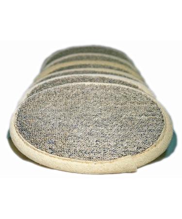 6-Piece Set Linen Exfoliating Pads - Large 4.7x6.5 inches for Face & Body | Men and Women | Bath, Spa, Shower | Loofa Sponge Scrubber - Buy Online on SooperMarket.com